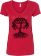 Black Celtic Tree Ladies Yoga V-Neck Shirt