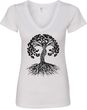 Black Celtic Tree Ladies Yoga V-Neck Shirt