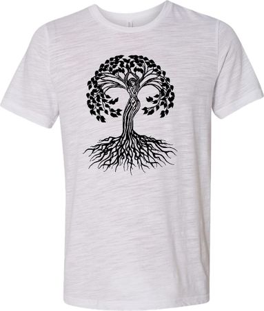 Black Celtic Tree White Burnout Yoga Shirt