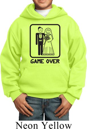 Black Game Over Kids Hoodie