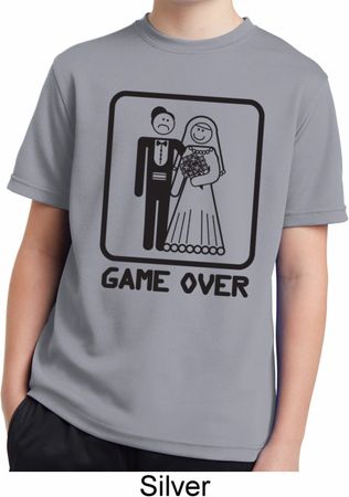 Black Game Over Kids Moisture Wicking Shirt