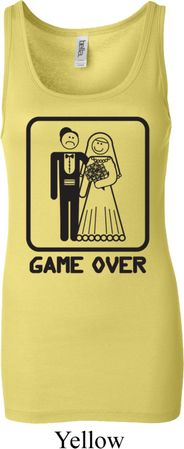 Black Game Over Ladies Longer Length Tank Top