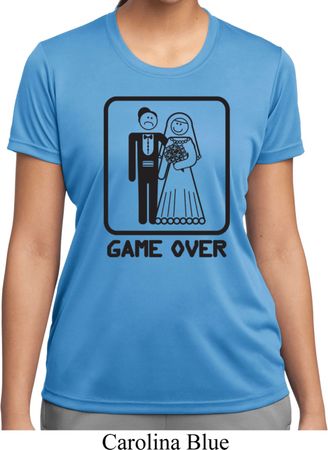 Black Game Over Ladies Moisture Wicking Shirt