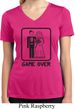 Black Game Over Ladies Moisture Wicking V-neck Shirt