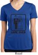 Black Game Over Ladies Moisture Wicking V-neck Shirt