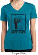 Black Game Over Ladies Moisture Wicking V-neck Shirt