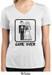Black Game Over Ladies Moisture Wicking V-neck Shirt