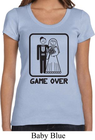 Black Game Over Ladies Scoop Neck Shirt