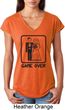 Black Game Over Ladies Tri Blend V-Neck Shirt