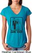 Black Game Over Ladies Tri Blend V-Neck Shirt