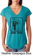 Black Game Over Ladies Tri Blend V-Neck Shirt