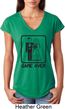 Black Game Over Ladies Tri Blend V-Neck Shirt