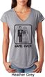 Black Game Over Ladies Tri Blend V-Neck Shirt