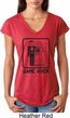 Black Game Over Ladies Tri Blend V-Neck Shirt
