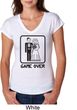 Black Game Over Ladies Tri Blend V-Neck Shirt