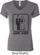 Black Game Over Ladies V-neck Shirt