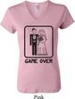 Black Game Over Ladies V-neck Shirt