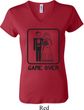 Black Game Over Ladies V-neck Shirt