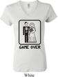 Black Game Over Ladies V-neck Shirt