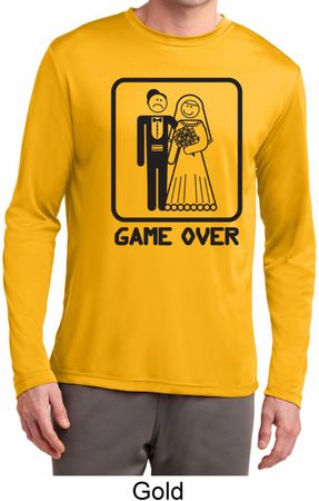 Black Game Over Mens Dry Wicking Long Sleeve Shirt