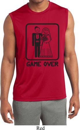 Black Game Over Mens Sleeveless Moisture Wicking Shirt