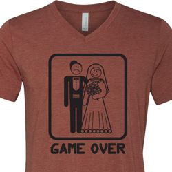 Black Game Over Mens Tri Blend V-neck Shirt Black Game Over Mens Tri Blend V-neck Shirt