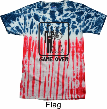 Black Game Over Patriotic Tie Dye Shirt