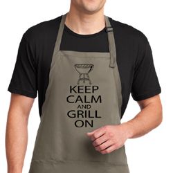Black Keep Calm Grill On Aprons