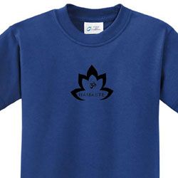 Black Namaste Lotus Kids Yoga Shirts