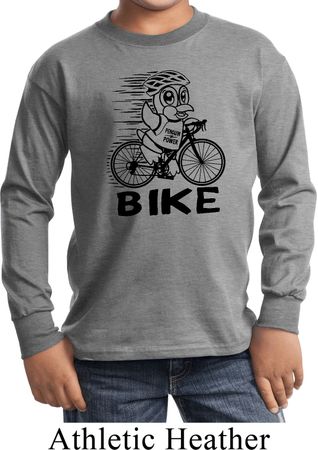 Black Penguin Power Bike Kids Long Sleeve Shirt
