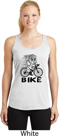 Black Penguin Power Bike Ladies Dry Wicking Racerback Tank Top