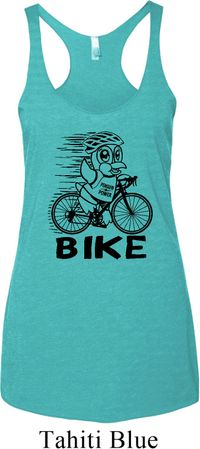 Black Penguin Power Bike Ladies Tri Blend Racerback Tank Top