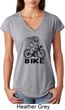 Black Penguin Power Bike Ladies Tri Blend V-Neck Shirt