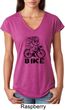 Black Penguin Power Bike Ladies Tri Blend V-Neck Shirt
