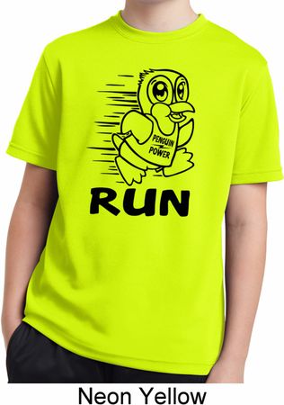 Black Penguin Power Run Kids Moisture Wicking Shirt