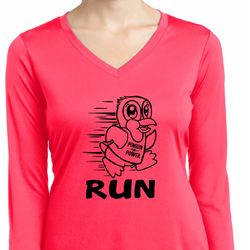 Black Penguin Power Run Ladies Dry Wicking Long Sleeve Shirt