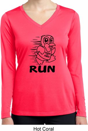 Black Penguin Power Run Ladies Dry Wicking Long Sleeve Shirt