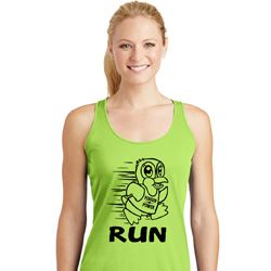 Black Penguin Power Run Ladies Dry Wicking Racerback Tank Top