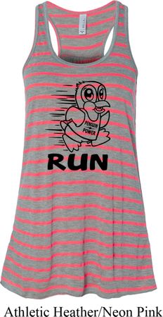 Black Penguin Power Run Ladies Flowy Racerback Tanktop