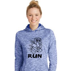 Black Penguin Power Run Ladies Moisture Wicking Hoodie