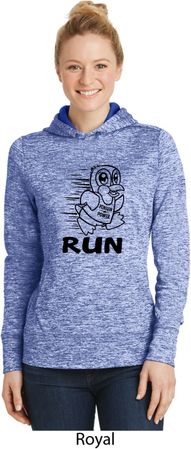 Black Penguin Power Run Ladies Moisture Wicking Hoodie