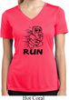 Black Penguin Power Run Ladies Moisture Wicking V-neck Shirt