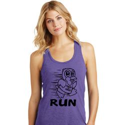 Black Penguin Power Run Ladies Racerback Tank Top