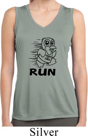 Black Penguin Power Run Ladies Sleeveless Moisture Wicking Shirt