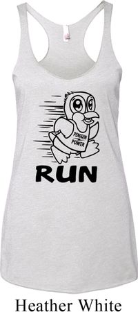 Black Penguin Power Run Ladies Tri Blend Racerback Tank Top