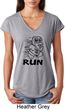 Black Penguin Power Run Ladies Tri Blend V-Neck Shirt