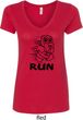 Black Penguin Power Run Ladies V-Neck Shirt