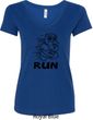 Black Penguin Power Run Ladies V-Neck Shirt