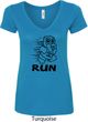 Black Penguin Power Run Ladies V-Neck Shirt