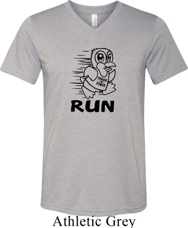 Black Penguin Power Run Mens Tri Blend V-neck Shirt